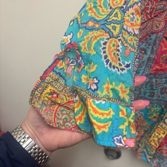 Vintage 90’s Lauren Ralph Lauren Patchwork Button Down Shirt - Picture 2 of 10